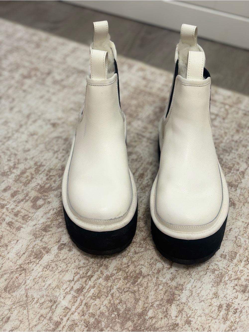 Ugg platform white leather Boots